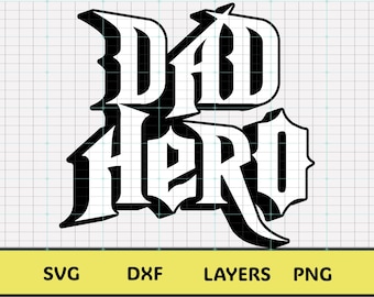 Dad Hero SVG PNG DXF / Divertente design per maglietta da papà / File di taglio per regalo da papà / Parodia da papà