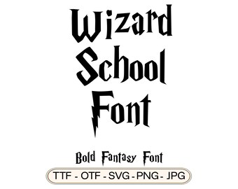 Wizard School Font | Magical Fantasy Serif Typeface | Lightning Style Wizard Font | TTF OTF SVG Download