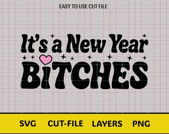 Rolig nyårs-SVG | Klippfil för festtröja (direkt nedladdning)