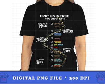 Epic Universe Ride Checklist PNG – Theme Park Planner (Digital Download)