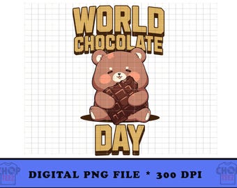 Clipart dell'orsacchiotto del giorno del cioccolato - Download digitale PNG