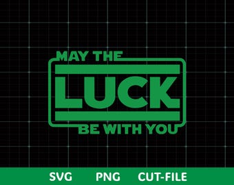 Moge het geluk met je zijn SVG-png | St. Patrick's Day-svg | Lucky Shamrock gesneden bestand | Cricut-silhouet | Shirtontwerp met Ierse quote