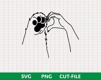 Cat Paw Heart SVG, Pet Lover Cut File (Digital Download)