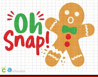 Oh Snap! Gingerbread Man SVG | Funny Christmas SVG Cut File | Broken Gingerbread Cookie | Cricut Silhouette  PNG Digital Download