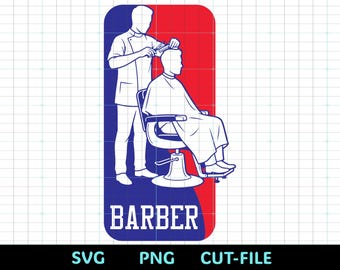 Barber Silhouette SVG | Barbero Logo Style | Barber Cup Sublimation Design | PNG SVG | Modern Vertical Logo | Barber Gift File
