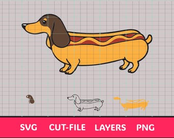 Tax varmkorv SVG | Rolig pissarrhund SVG klippfil | Korvhund SVG | Tax Cricut-fil