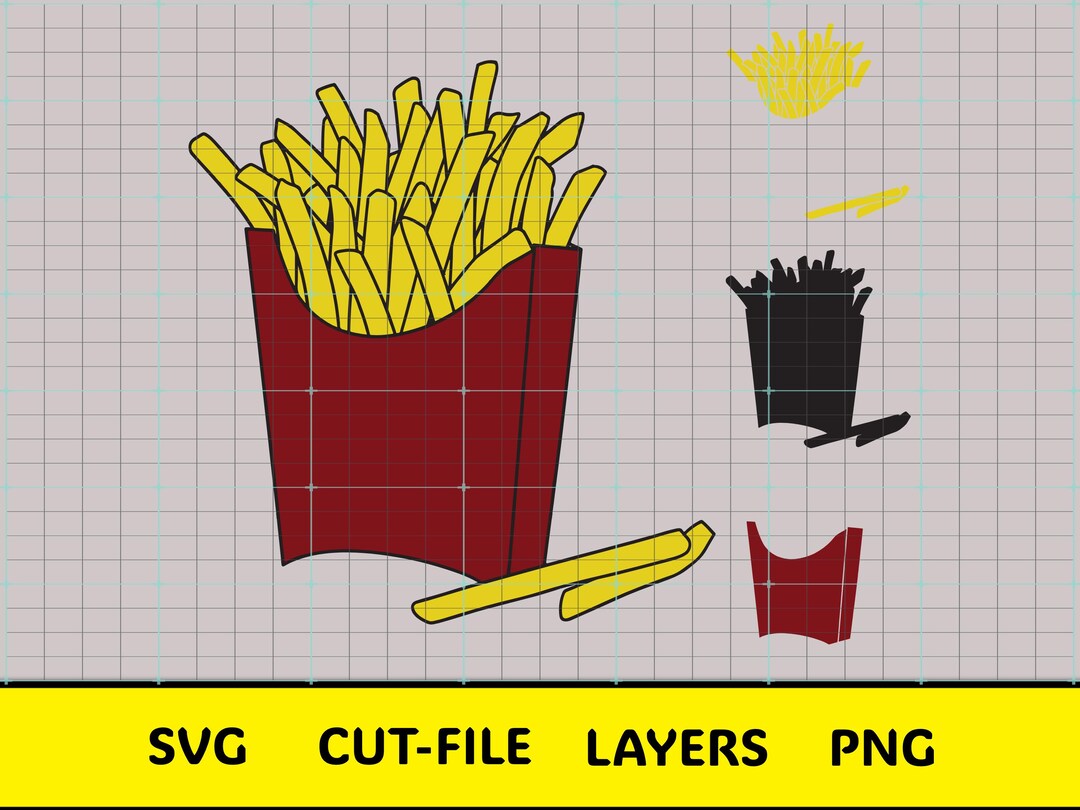 French Fries SVG Layered Cut File | Fast Food Fries SVG | Cricut ...