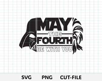 May The Fourth Be With You SVG , Chewy Vader SVG, Star Wars Inspired SVG, Cricut Cut File, Silhouette File