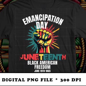 Emancipation Day Juneteenth PNG | Black American Freedom Shirt Design | June 19 1865 Printable | African American History Sublimation Art