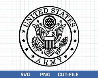 Sigillo dell'Esercito degli Stati Uniti SVG PNG / File di taglio logo militare / Emblema dell'esercito vettoriale / Incisione laser Cricut Silhouette / Download immediato