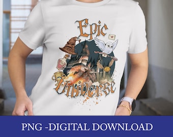 Magiskt episkt universum PNG • Trollkarlsslott digital nedladdning • Fantasy Clipart för sublimering • Harry-inspirerad design • 300 DPI konstfil