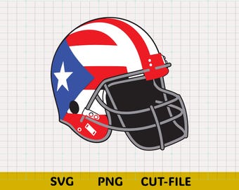 Puerto Rico Flag Football Helmet SVG | Cricut, Silhouette Cut File
