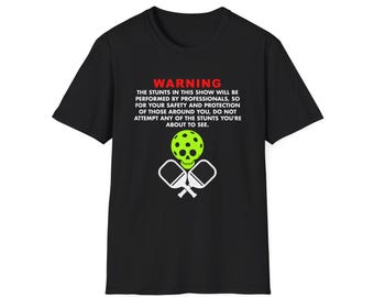 -shirt « Dinkass » d'avertissement de pickleball Jackass | Pickleball Paddle Ball Crâne