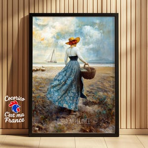 Brittany Traditions Print - Belle Ile en Mer - French Heritage Poster - Celtic Culture Art