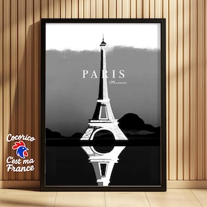 Modern Eiffel Tower Art - Abstract Paris Poster - Contemporary Wall Decor