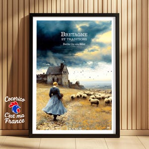 Brittany Traditions Print - Belle Ile en Mer - French Heritage Poster - Celtic Culture Art