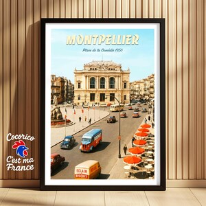 Montpellier Travel Poster - Retro French Decor