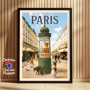 La Colonna Morris a Parigi nel 1900 • Francia • Manifesto PAR1900-1