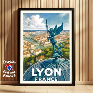 Lyon Travel Poster - Vintage France Print - French Travel - Lyon Wall Decor