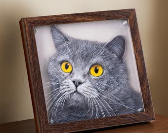 3D Haustierportrait vom Foto - handgemaltes, mehrschichtiges Acrylgemälde, Andenken, personalisiertes Geschenk, Haustierverlust, Geschenk für Hundeliebhaber
