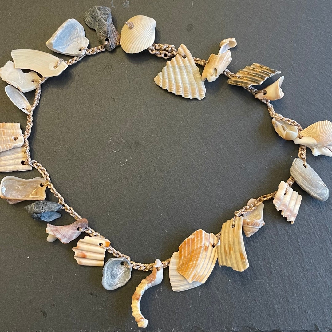 Shells Funky Funky Shell Fragment Boho Necklace or Wrap Bracelet (18 Inches) - Etsy