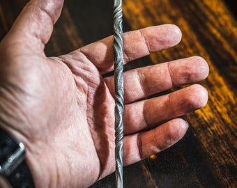 8” Hand Forged Steel Viking Hair Stick | Twisted Rustic Hair Pin Accessory