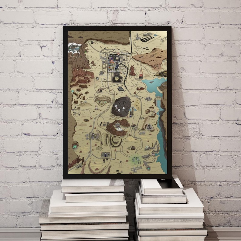 Fallout New Vegas Cartoon Map 16x20 in. image 4