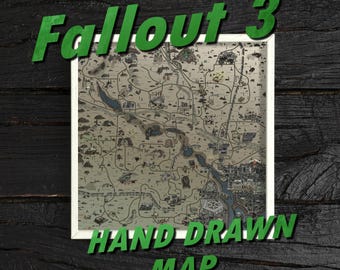 Fallout 3 Cartoon Map -- 20 x 20 inches
