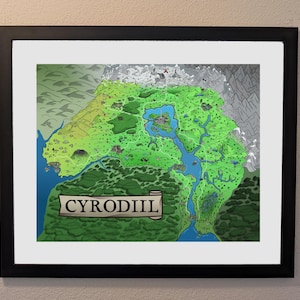 Elder Scrolls Oblivion Cartoon Map -- 16x20 Inch Print