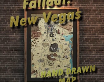 Fallout New Vegas Cartoon Map 16x20 in.
