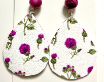 Thistle Dangle Earrings (Faux Leather)