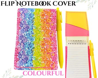 Hand Sewn Faux Leather 3x5 Flip Notebook Cover with Notebook and Pen *4 options