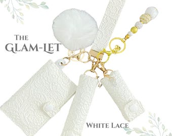 Glam-let Customizable Wristlet with Wallet, lipstick holder, lip gloss holder & more..