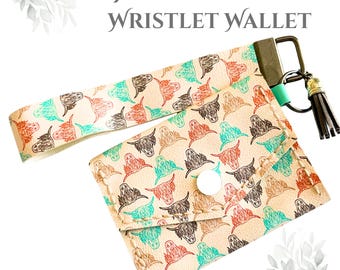 Faux Leather Highland Cow Wristlet Wallet - several options