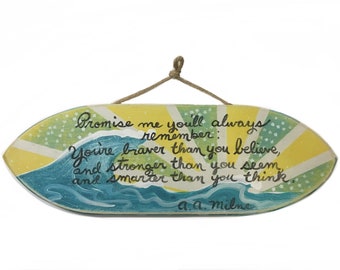 Surfboard-Waves-Beach-Lake-Water-Painting OOAK Home Decor Beach Surf Art Nursery or Baby gift Mangoseed