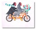 Chicken Bicycle Artwork-Title: Bertha and Ebenezer-Chicken Art Print Key West Beach Decor-Home Decor Mangoseed Christina Rowe 