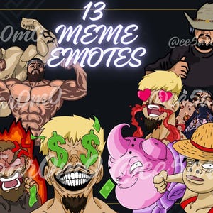 13 Funny Meme Emotes – Twitch & Discord Emote Pack for Streamers