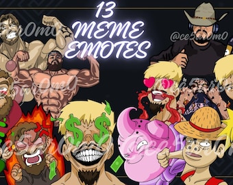 13 Funny Meme Emotes – Twitch & Discord Emote Pack for Streamers