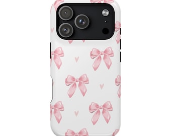 Capa para celular com estampa de laço rosa | Magnética e resistente a impactos