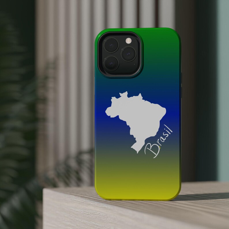 Funda para teléfono con diseño de mapa degradado del Mundial de Brasil / Funda magnética resistente a impactos imagen 9