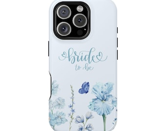Capa para celular com borboleta floral azul para noiva: presente MagSafe para casamento