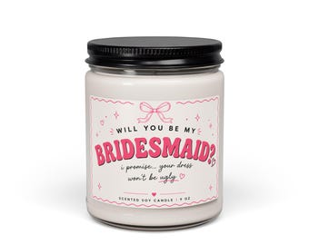Você quer ser minha madrinha? Vela de soja, 255g, Pedido de Madrinha, Presente de casamento para madrinhas