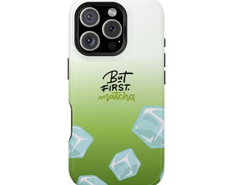 Capa magnética para celular Matcha: design de bebida gelada verde ombré