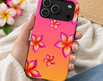 Rosa Plumeria tropisch Magnetische schlagfeste Hüllen