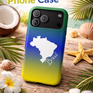 Custodia per telefono con mappa sfumata del Brasile dei Mondiali / Custodia magnetica resistente agli urti