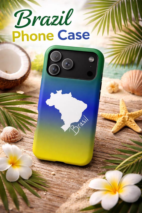World Cup Brazil Map Gradient phone case | Magnetic Impact-Resistant Case
