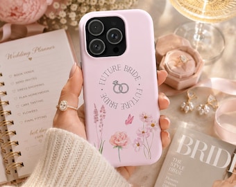 Zukünftige Braut Handyhülle, Blumen Aquarell Design, Brautdusche Geschenk