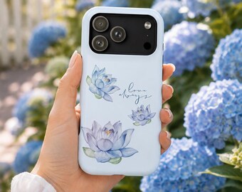 Blaue Blumen Aquarell magnetische Handyhülle