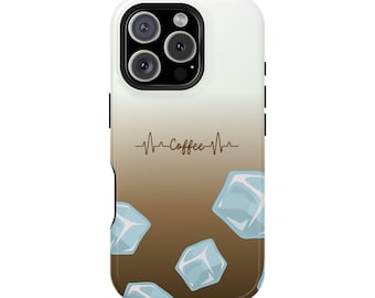Capa magnética para celular com café gelado: design ombré, compatível com MagSafe