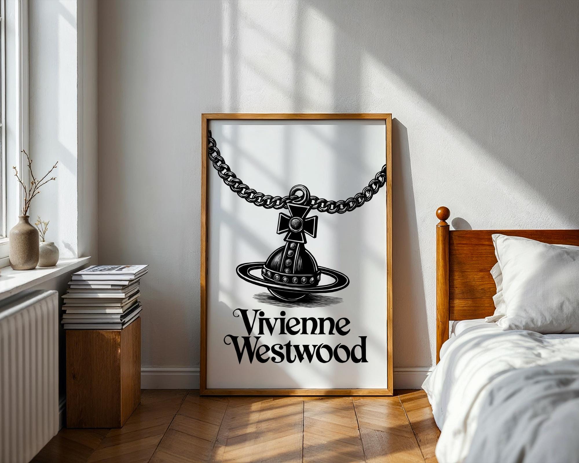アート・デザイン・音楽 VIVIENNE WESTWOOD Trendy Black and White Vivienne Westwood Logo High Fashion Wall